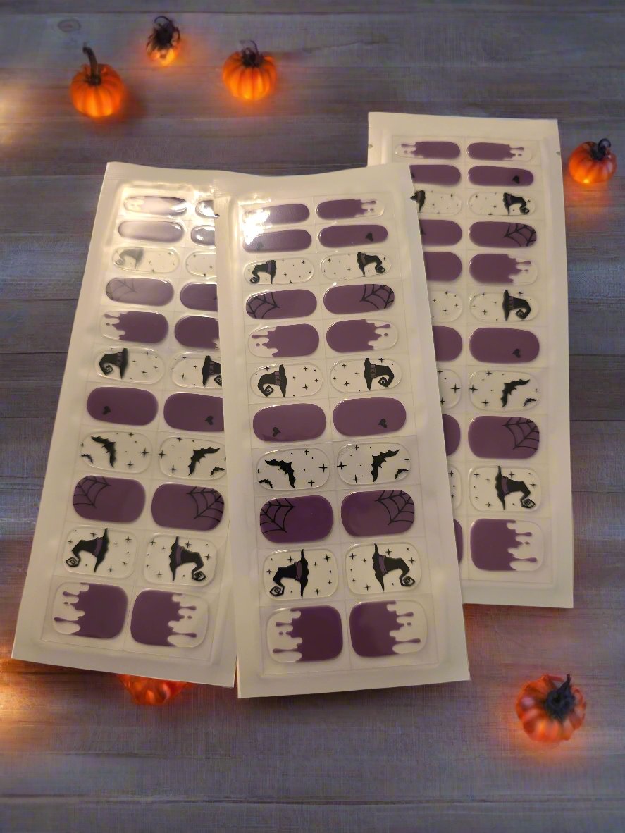 Bat Hat Halloween Nail Stickers – Spooky and Stylish for Halloween Fun www.swipeongel.com