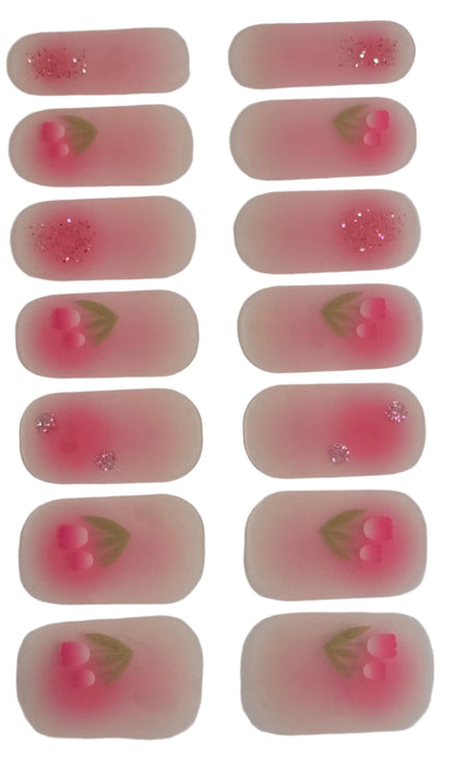 Blooming Beauty: Floral Pink Nail Stickers www.swipeongel.com