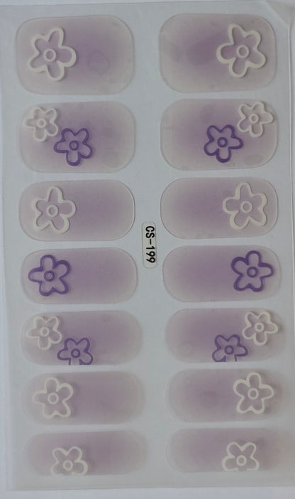 Ethereal Florals – Light Purple Nail Art Stickers www.swipeongel.com
