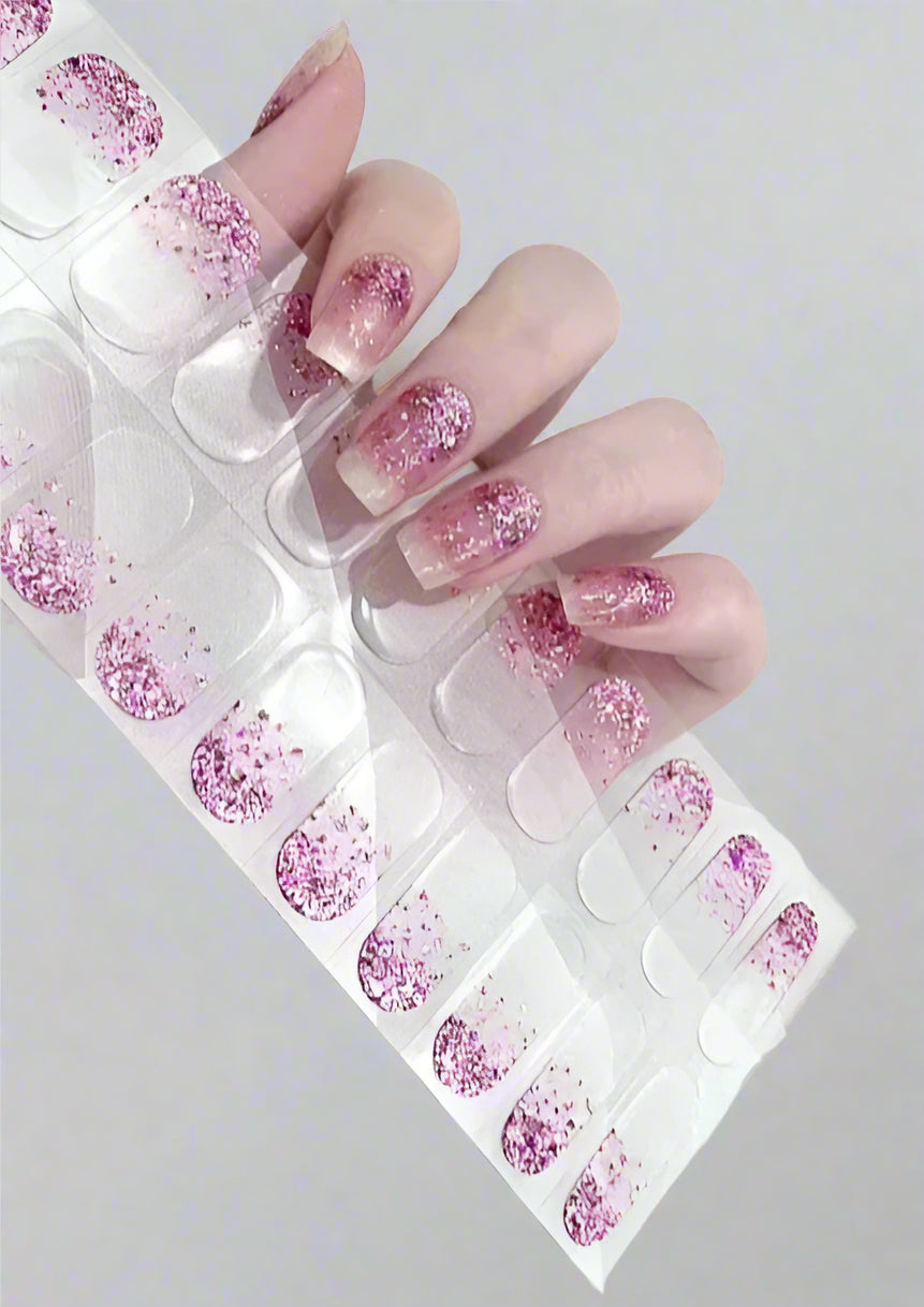 Glitter Rose nails www.swipeongel.com
