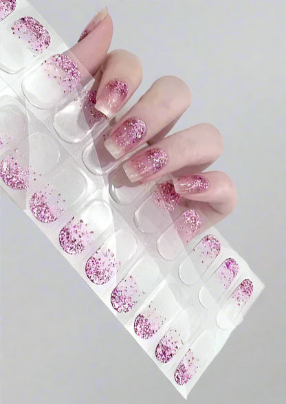 Glitter Rose nails www.swipeongel.com