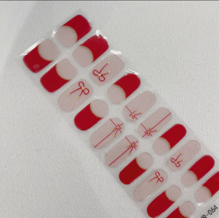 Red Bow Nail Stickers www.shinyjoules.com