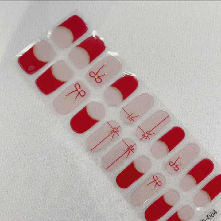 Red Bow Nail Stickers www.shinyjoules.com