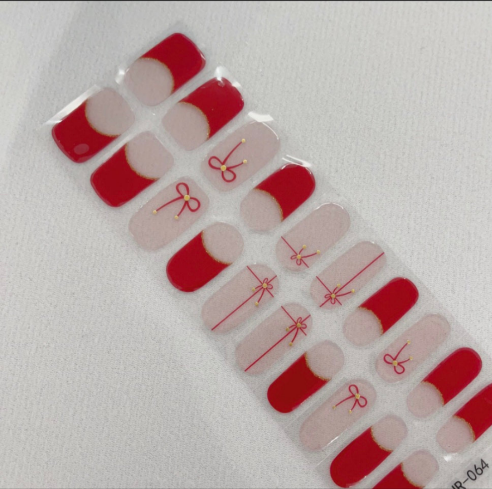 Red Bow Nail Stickers www.shinyjoules.com