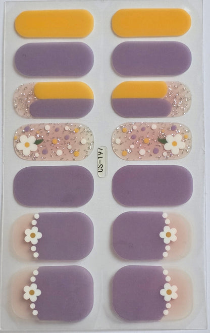 Lilac Meadow Sparkle | Glitter Daisy Nail Art Decals www.swipeongel.com