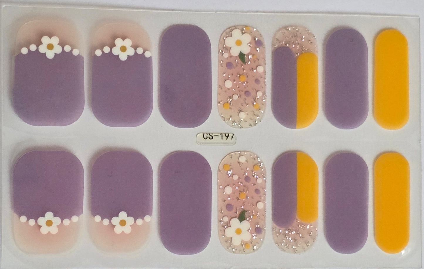 Lilac & Sunshine Glitter | Daisy Nail Art Stickers www.swipeongel.com
