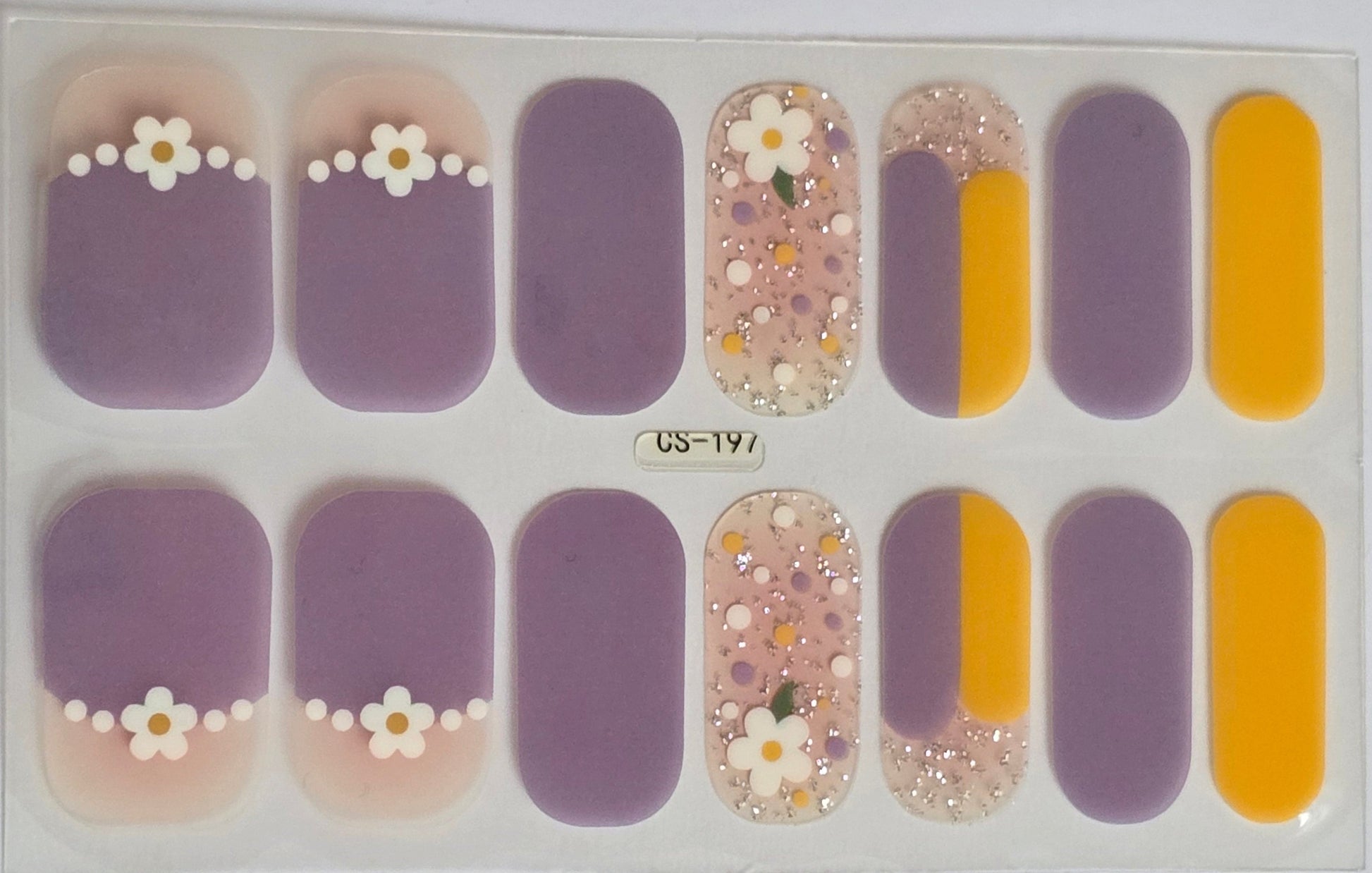 Lilac & Sunshine Glitter | Daisy Nail Art Stickers www.swipeongel.com