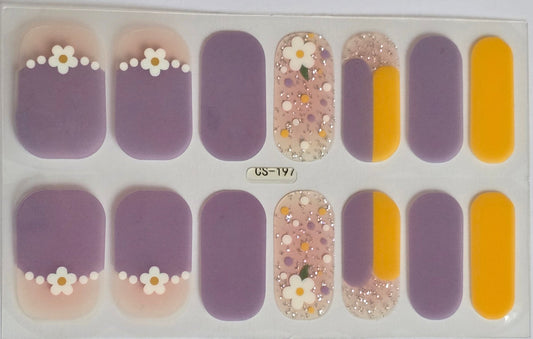 Lilac & Sunshine Glitter | Daisy Nail Art Stickers www.swipeongel.com