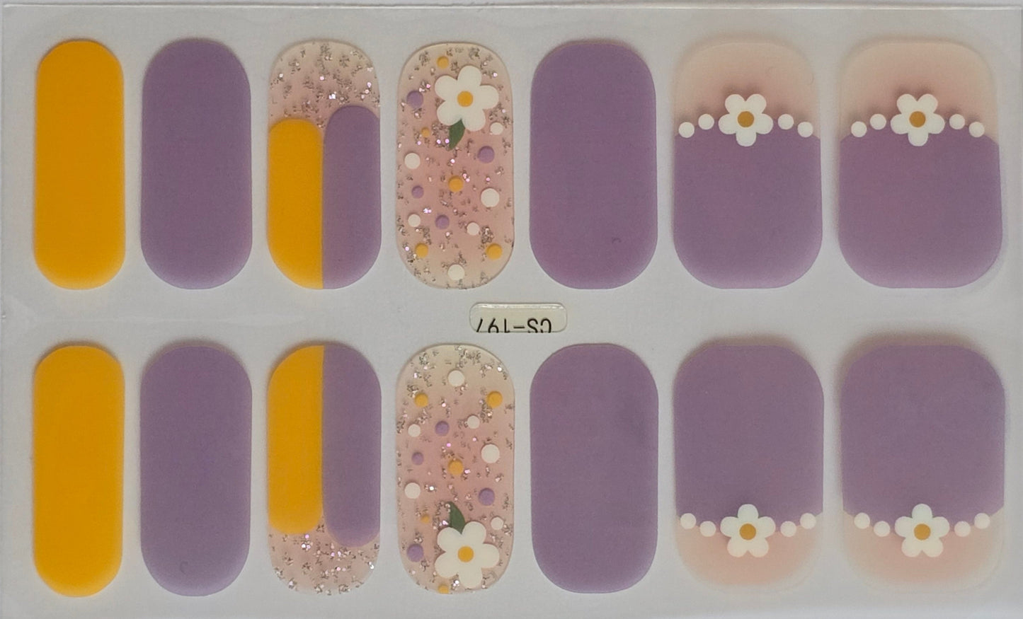 Lilac & Sunshine Glitter | Daisy Nail Art Stickers www.swipeongel.com