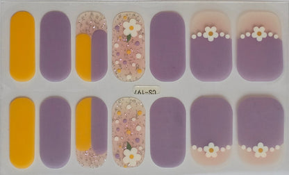 Lilac & Sunshine Glitter | Daisy Nail Art Stickers www.swipeongel.com