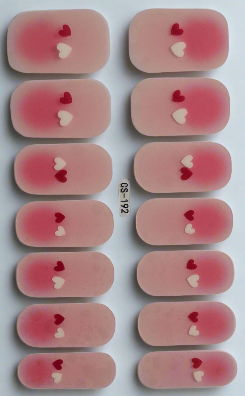 Love Struck: Double Heart Nail Decals with Glitter www.swipeongel.com