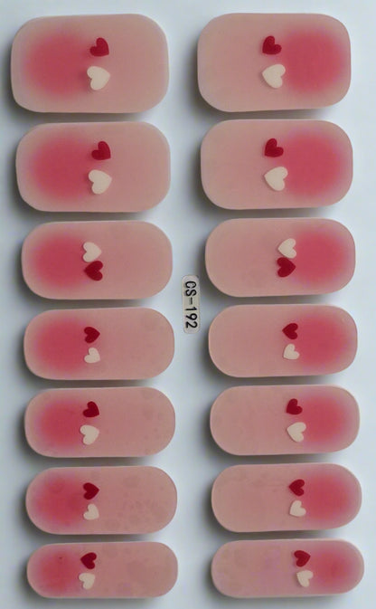 Love Struck: Double Heart Nail Decals with Glitter www.swipeongel.com