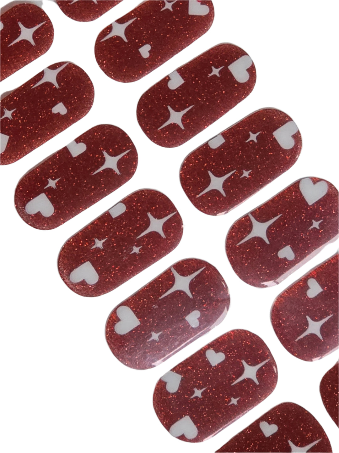 Maroon Oak Heart Nails www.swipgeongel.com