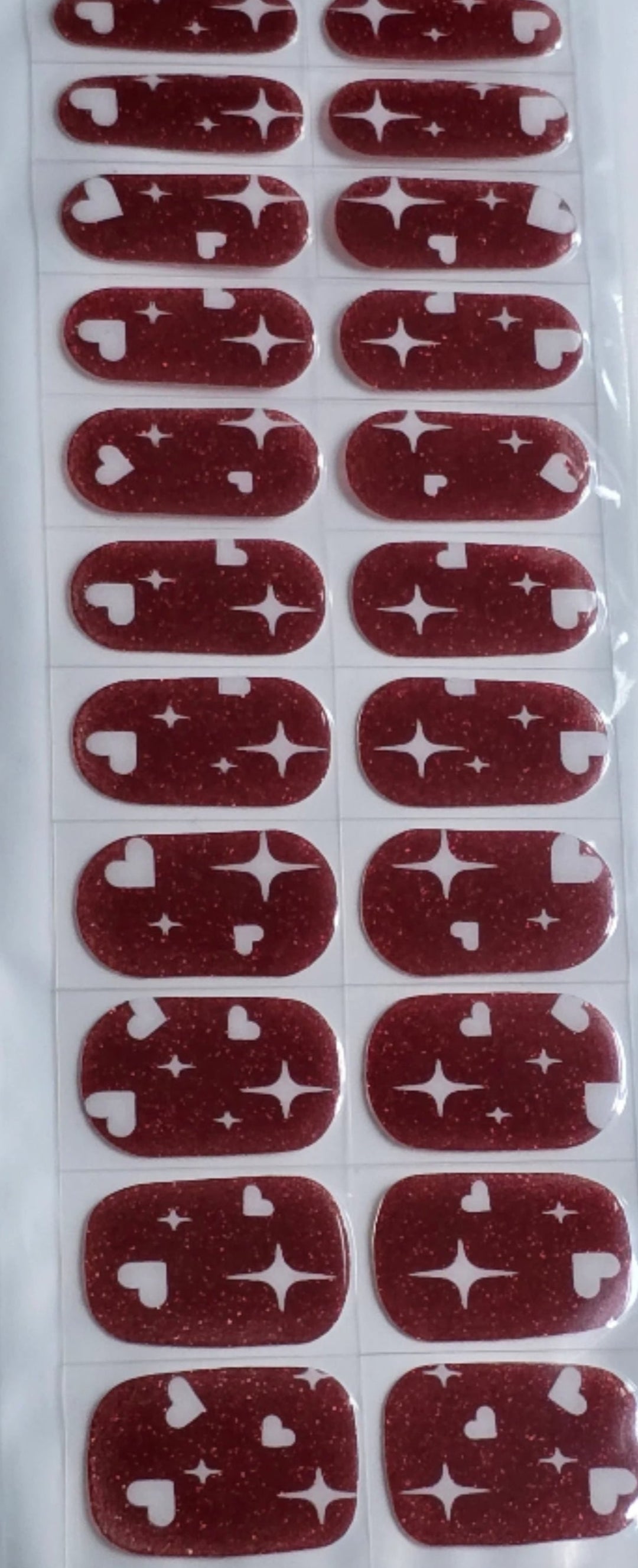 Maroon Oak Heart Nails www.swipgeongel.com