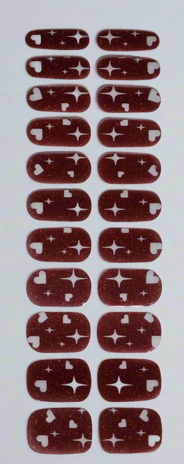 Maroon Oak Heart Nails www.swipgeongel.com