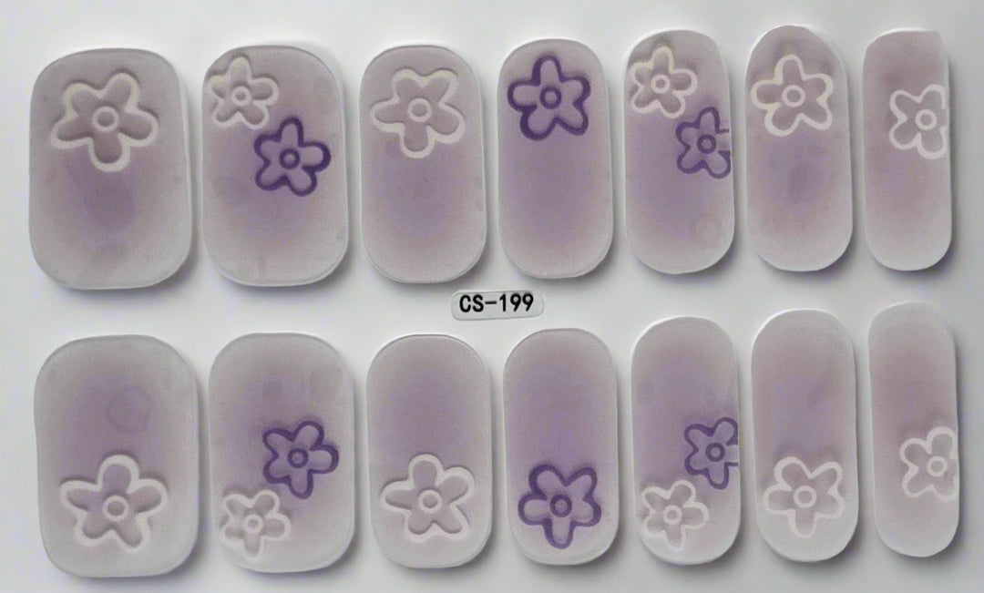Misty Blossoms – Delicate Lavender Nail Stickers www.swipeongel.com
