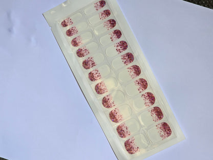 White Shiny Pink Nail Stickers: Elegant Designs for a Chic Manicure! www.swipeongel.com