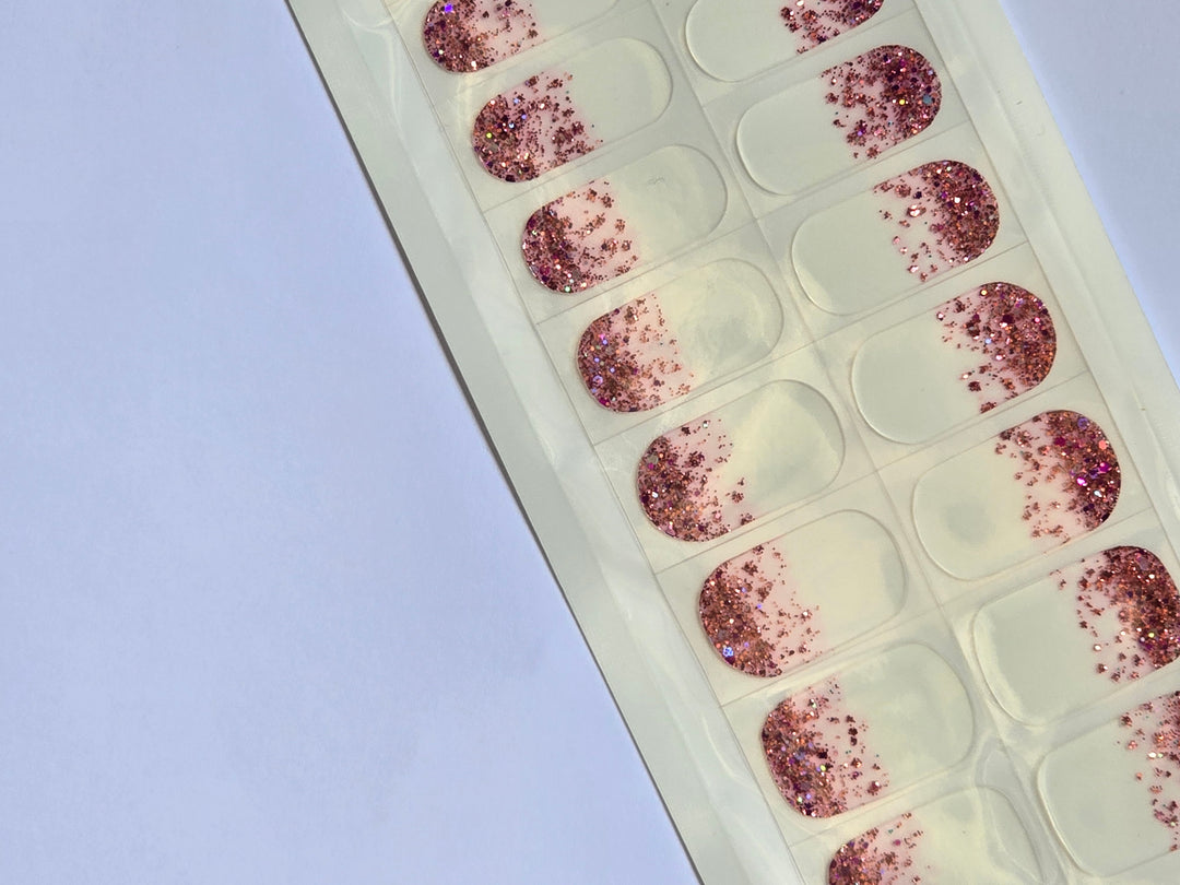 White Shiny Pink Nail Stickers: Elegant Designs for a Chic Manicure! www.swipeongel.com