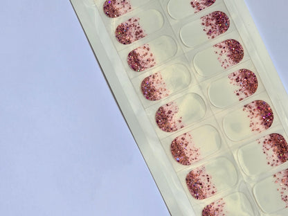 White Shiny Pink Nail Stickers: Elegant Designs for a Chic Manicure! www.swipeongel.com