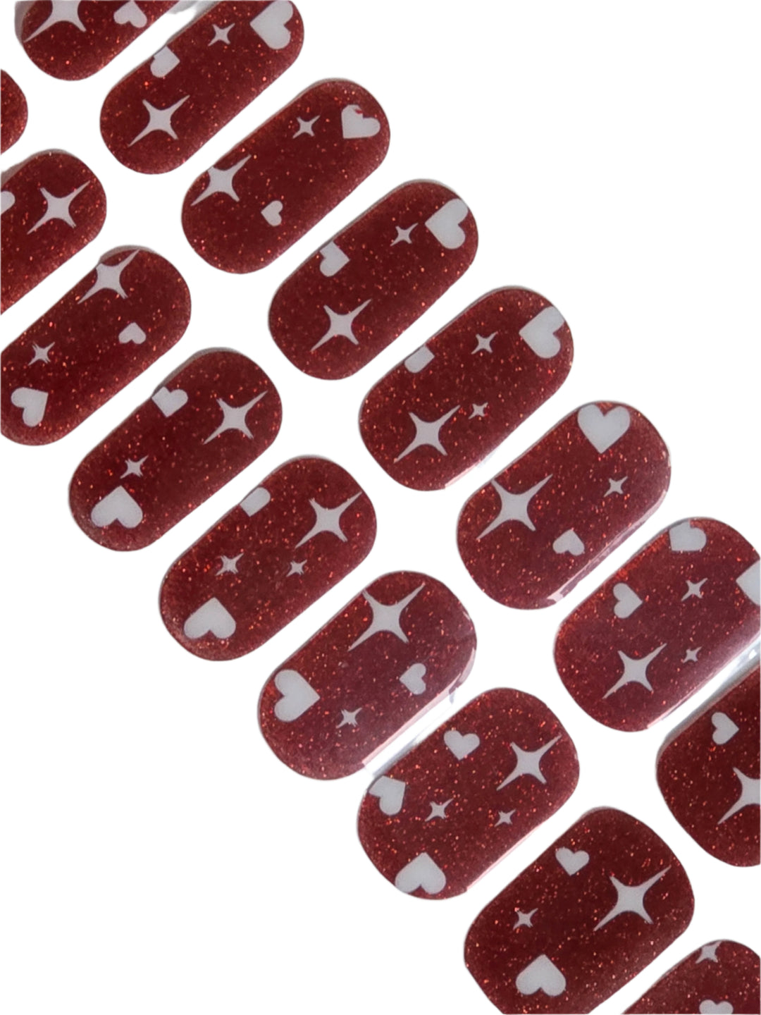 Maroon Oak Heart Nails www.swipgeongel.com