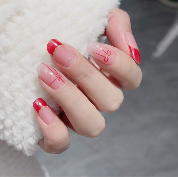 Red Bow Nail Stickers www.shinyjoules.com 
