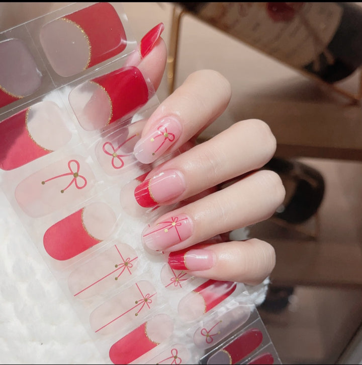 Red Bow Nail Stickers www.shinyjoules.com