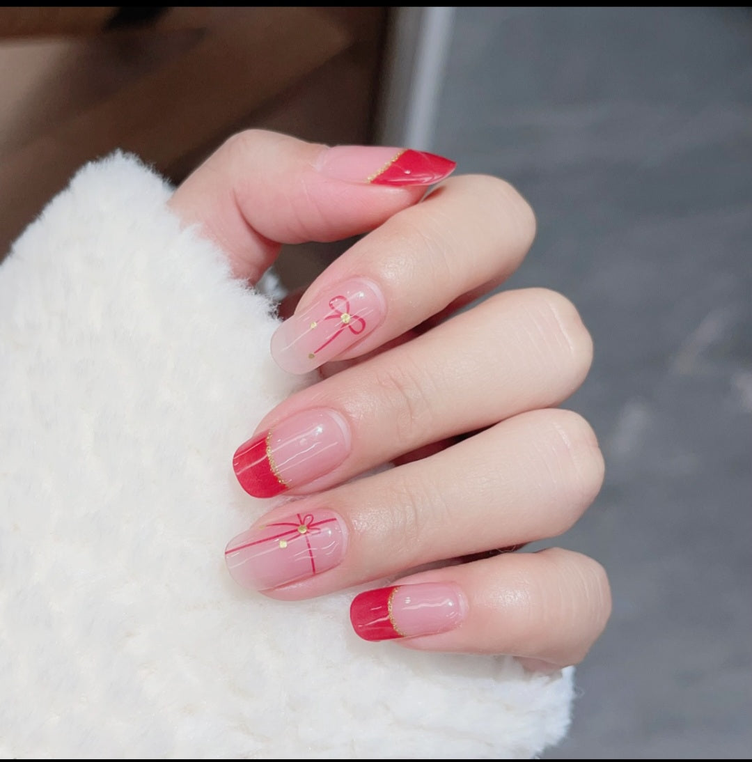 Red Bow Nail Stickers www.shinyjoules.com